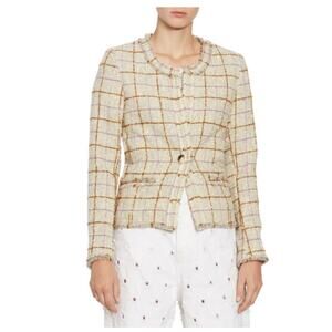 Isabel Marant Etoile Lyra Grid Wool‎ Jacket Size 6 New with Tags